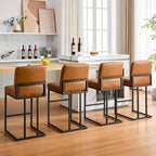 Sgabelli da bar con schienale in similpelle marrone/grigio scuro, altezza 61 cm, set da 2