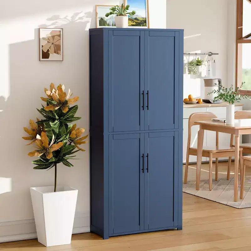 Dispensa a quattro ante indipendente – Nero/Blu/Verde/Naturale/Bianco, Utente singolo