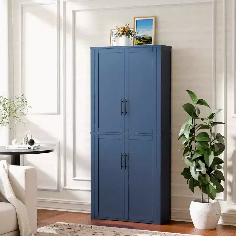 Dispensa a quattro ante indipendente – Nero/Blu/Verde/Naturale/Bianco, Utente singolo