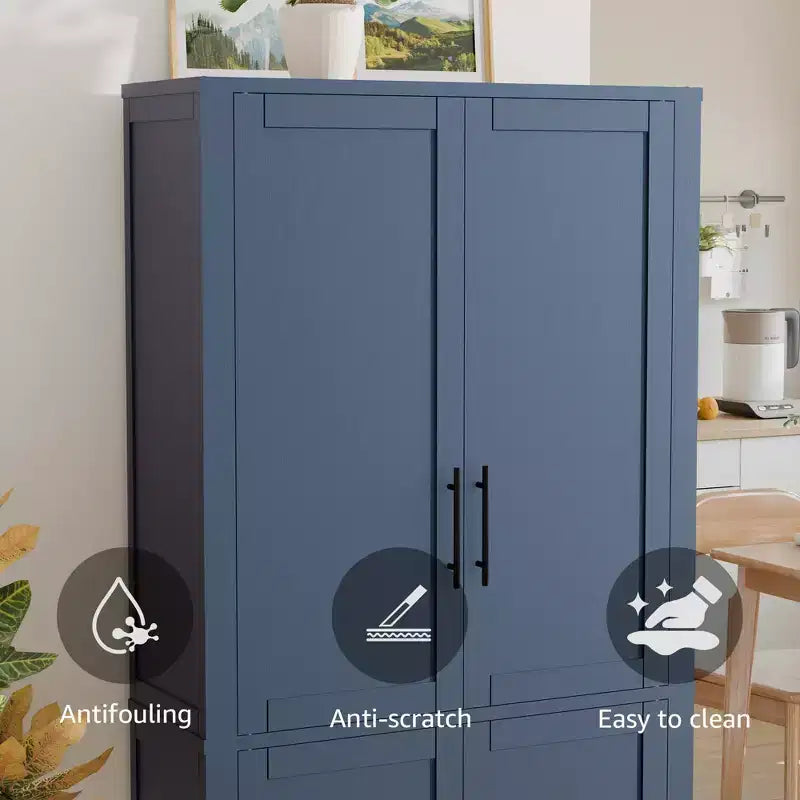 Dispensa a quattro ante indipendente – Nero/Blu/Verde/Naturale/Bianco, Utente singolo