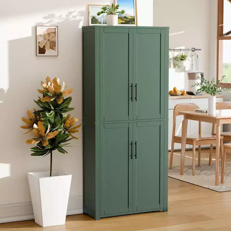 Dispensa a quattro ante indipendente – Nero/Blu/Verde/Naturale/Bianco, Utente singolo
