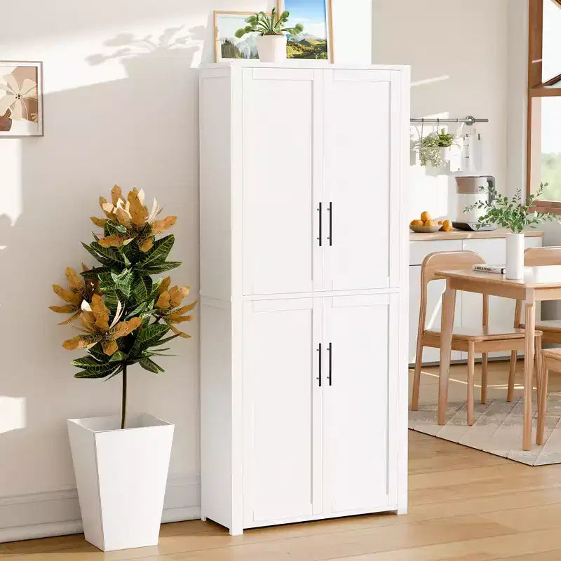 Dispensa a quattro ante indipendente – Nero/Blu/Verde/Naturale/Bianco, Utente singolo