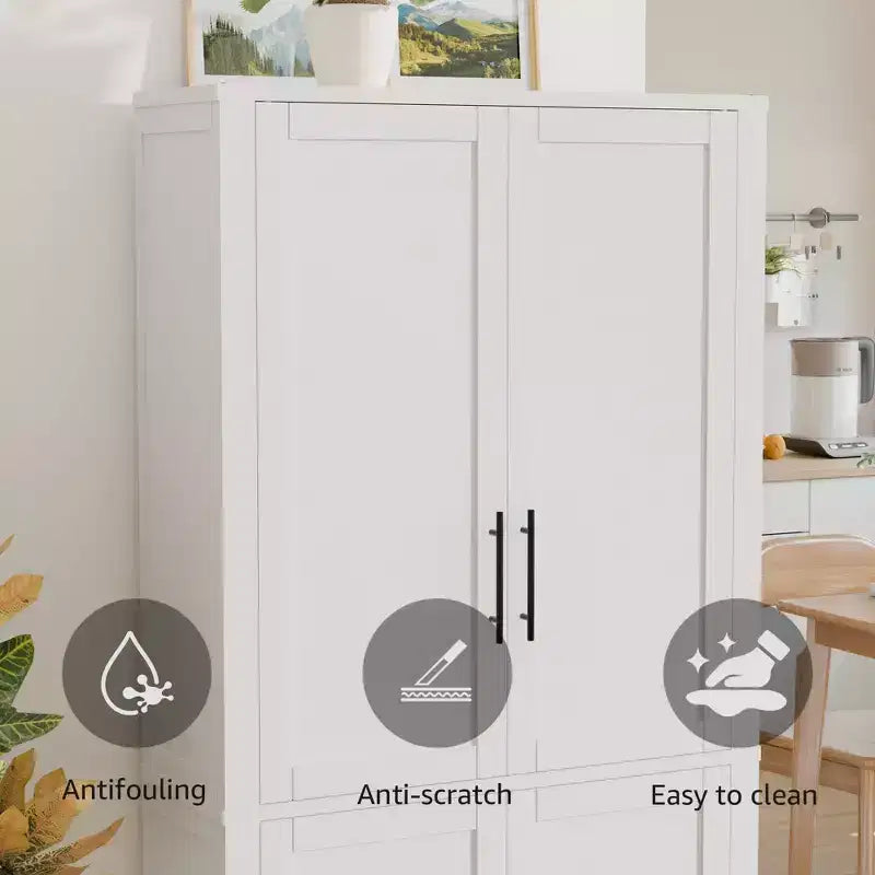 Dispensa a quattro ante indipendente – Nero/Blu/Verde/Naturale/Bianco, Utente singolo