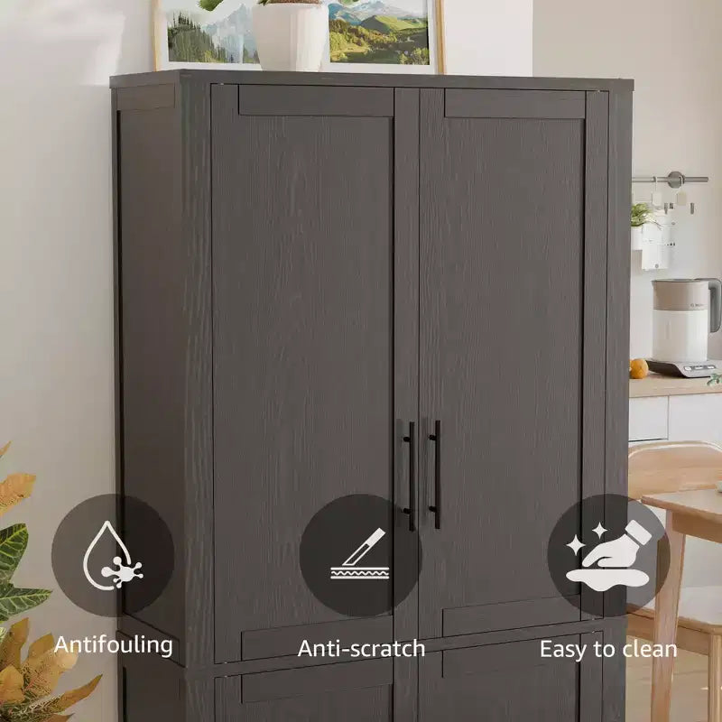 Dispensa a quattro ante indipendente – Nero/Blu/Verde/Naturale/Bianco, Utente singolo