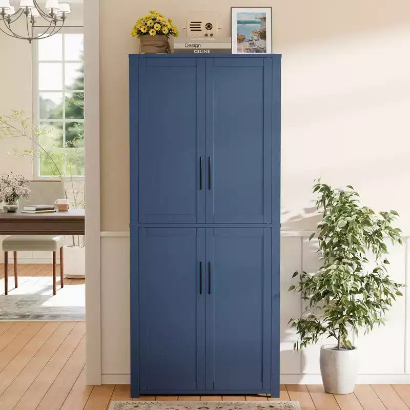 Dispensa a quattro ante indipendente – Nero/Blu/Verde/Naturale/Bianco, Utente singolo