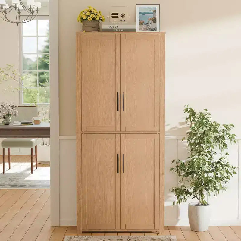 Dispensa a quattro ante indipendente – Nero/Blu/Verde/Naturale/Bianco, Utente singolo