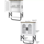 Mobiletto da parete da fattoria bianco, 2 ante in vetro, singolo