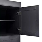 Mobile dispensa da cucina a colonna nero/blu/bianco, mobile indipendente con portabottiglie, per 1