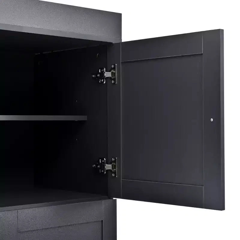 Mobile dispensa da cucina a colonna nero/blu/bianco, mobile indipendente con portabottiglie, per 1