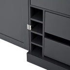 Mobile dispensa da cucina a colonna nero/blu/bianco, mobile indipendente con portabottiglie, per 1