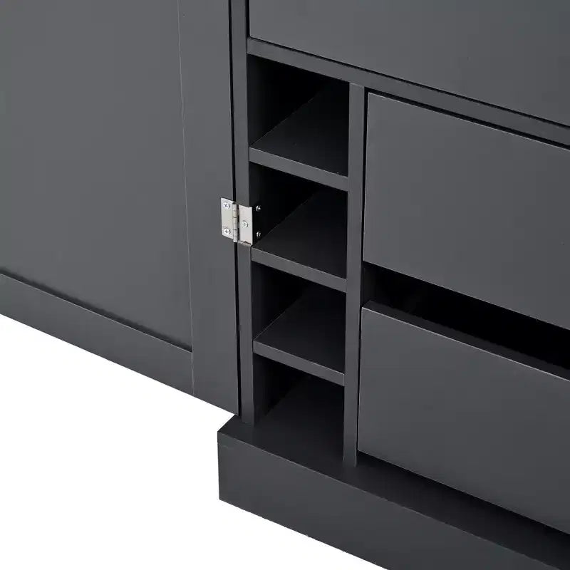 Mobile dispensa da cucina a colonna nero/blu/bianco, mobile indipendente con portabottiglie, per 1