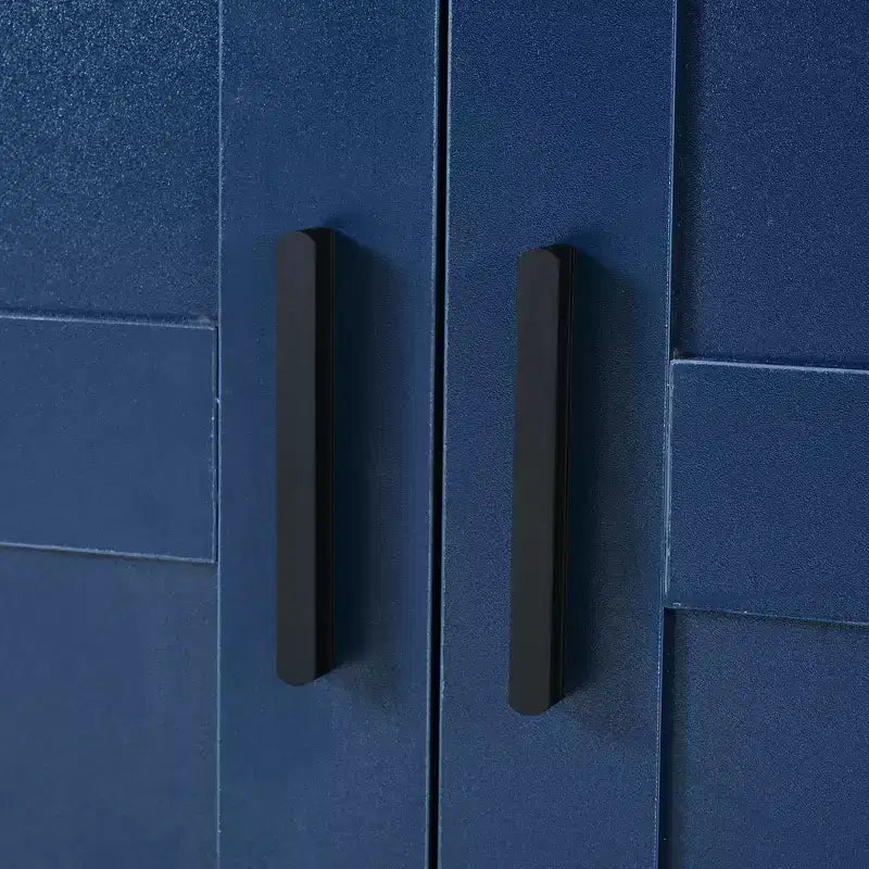 Mobile dispensa da cucina a colonna nero/blu/bianco, mobile indipendente con portabottiglie, per 1