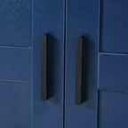 Mobile dispensa da cucina a colonna nero/blu/bianco, mobile indipendente con portabottiglie, per 1
