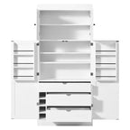 Mobile dispensa da cucina a colonna nero/blu/bianco, mobile indipendente con portabottiglie, per 1