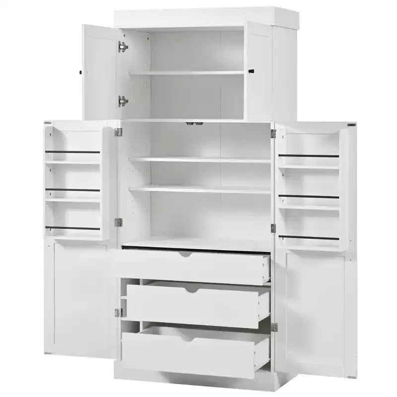 Mobile dispensa da cucina a colonna nero/blu/bianco, mobile indipendente con portabottiglie, per 1