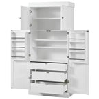 Mobile dispensa da cucina a colonna nero/blu/bianco, mobile indipendente con portabottiglie, per 1