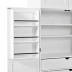 Mobile dispensa da cucina a colonna nero/blu/bianco, mobile indipendente con portabottiglie, per 1