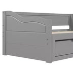 Lettino da giorno allungabile Twin grigio in legno con 2 cassetti, per 1-2 persone