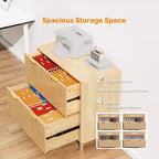 Karl Home Cassettiera portadocumenti in legno scanalato a 2 cassetti con design a cassetto ampio