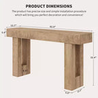 Tavolo Consolle Rustico Beige, Tavolo da Divano/Ingresso in Legno da 160 cm per 1