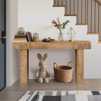 Tavolo Consolle Rustico Beige, Tavolo da Divano/Ingresso in Legno da 160 cm per 1