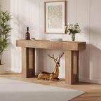 Tavolo Consolle Rustico Beige, Tavolo da Divano/Ingresso in Legno da 160 cm per 1