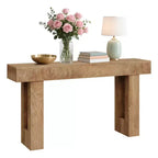 Tavolo Consolle Rustico Beige, Tavolo da Divano/Ingresso in Legno da 160 cm per 1
