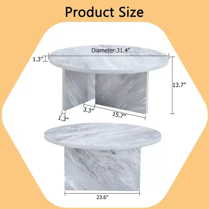 Tavolino rotondo bianco, base incrociata, MDF, 1 posto