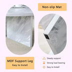 Tavolino rotondo bianco, base incrociata, MDF, 1 posto
