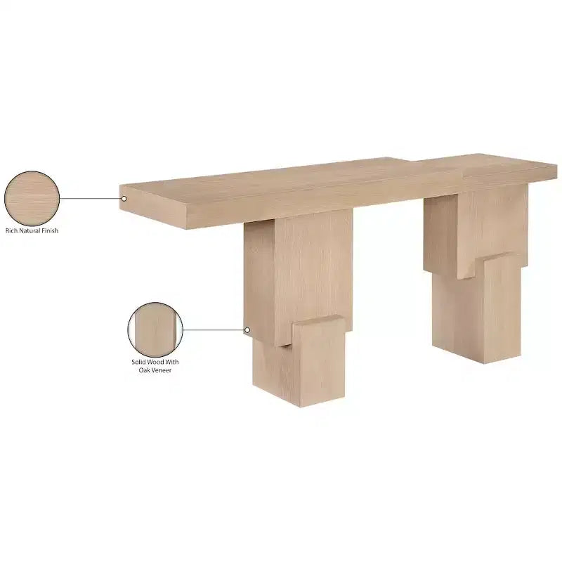 Consolle rettangolare nera/marrone/naturale, stile contemporaneo, 1 pezzo