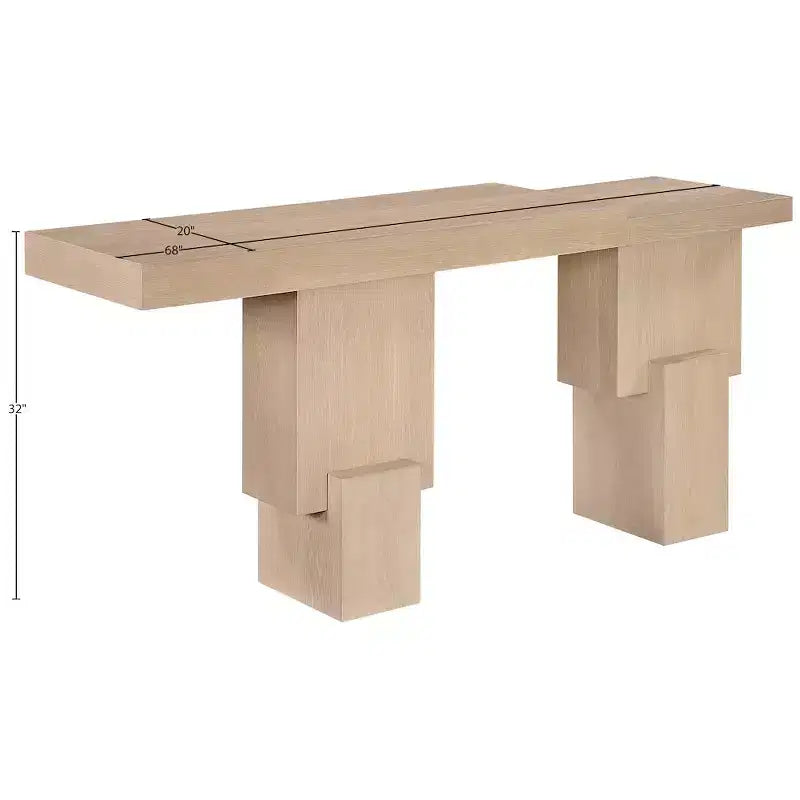 Consolle rettangolare nera/marrone/naturale, stile contemporaneo, 1 pezzo