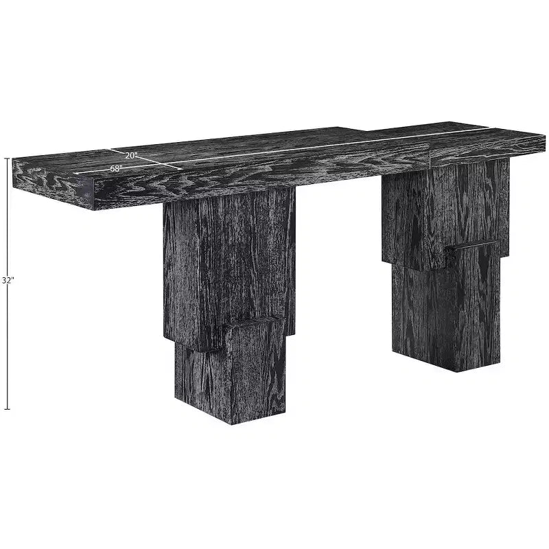 Consolle rettangolare nera/marrone/naturale, stile contemporaneo, 1 pezzo