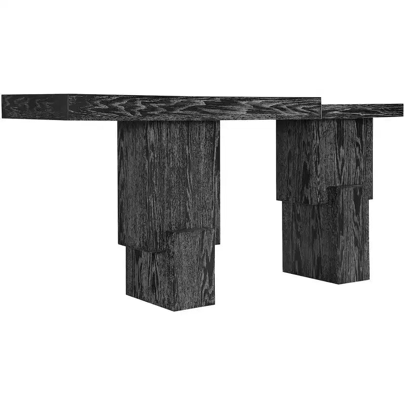 Consolle rettangolare nera/marrone/naturale, stile contemporaneo, 1 pezzo