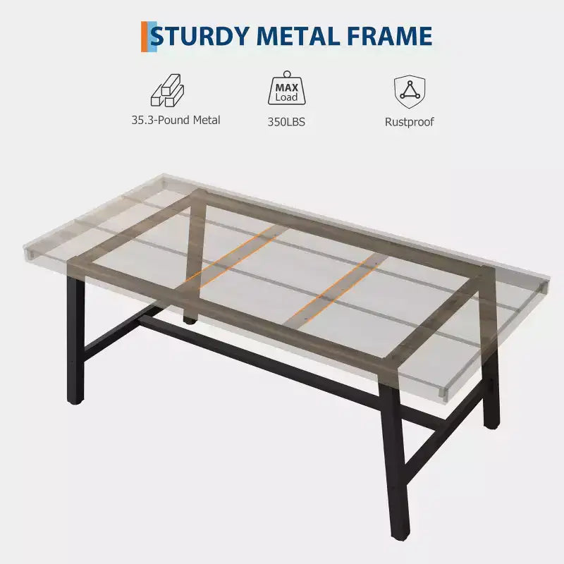 Tavolo da pranzo rettangolare industriale in noce grigio / noce / legno naturale, 6-8 posti