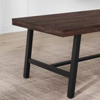 Tavolo da pranzo rettangolare industriale in noce grigio / noce / legno naturale, 6-8 posti