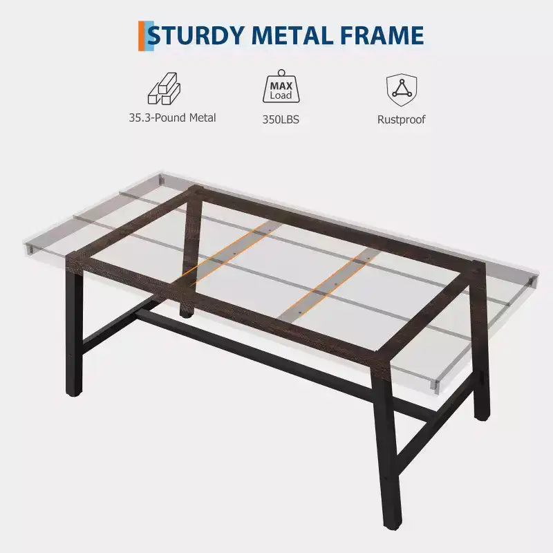 Tavolo da pranzo rettangolare industriale in noce grigio / noce / legno naturale, 6-8 posti