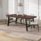 Tavolo da pranzo rettangolare industriale in noce grigio / noce / legno naturale, 6-8 posti