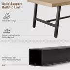 Tavolo da pranzo rettangolare industriale in noce grigio / noce / legno naturale, 6-8 posti