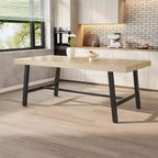 Tavolo da pranzo rettangolare industriale in noce grigio / noce / legno naturale, 6-8 posti