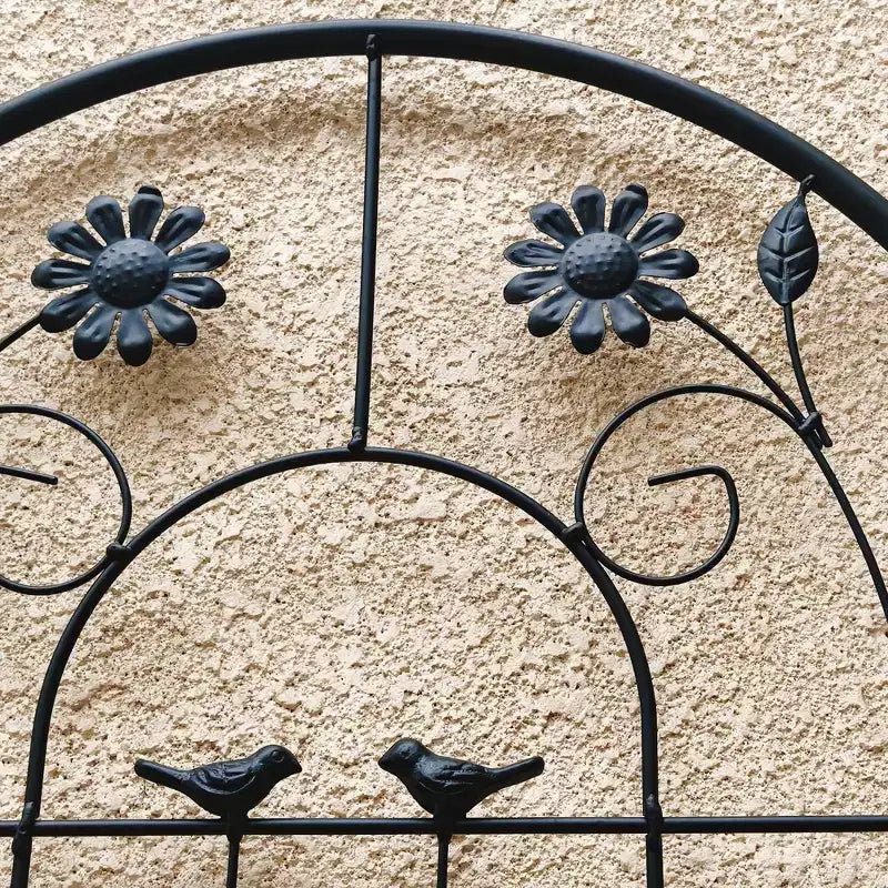 Traliccio in metallo nero, stile francese, confezione da 2 per piante rampicanti