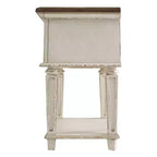 Comodino a 1 cassetto bicolore marrone e bianco per 1