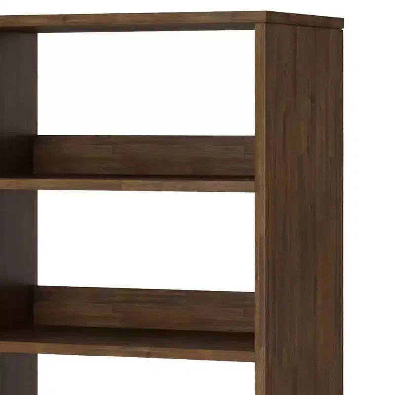 Libreria alta in Marrone Rustico con Gambe a Forcina e Cassetto – Stile Industriale, Montaggio da 1 Persona