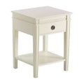 Tavolino Laterale Monocassetto Off-White, Legno, Singolo