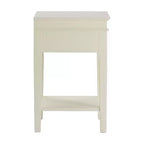 Tavolino Laterale Monocassetto Off-White, Legno, Singolo