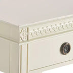 Tavolino Laterale Monocassetto Off-White, Legno, Singolo