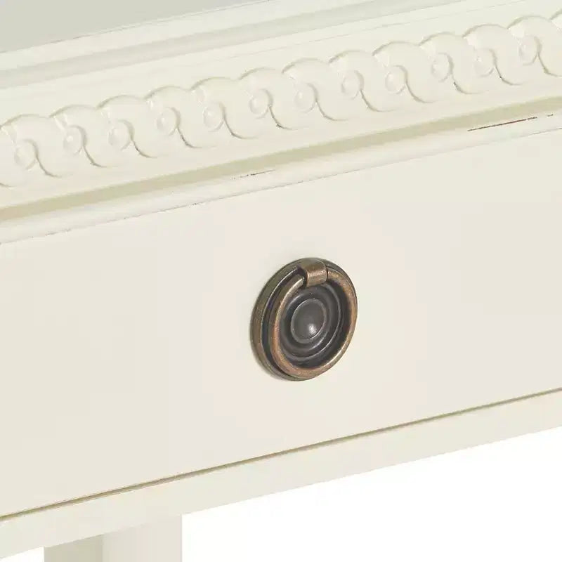 Tavolino Laterale Monocassetto Off-White, Legno, Singolo