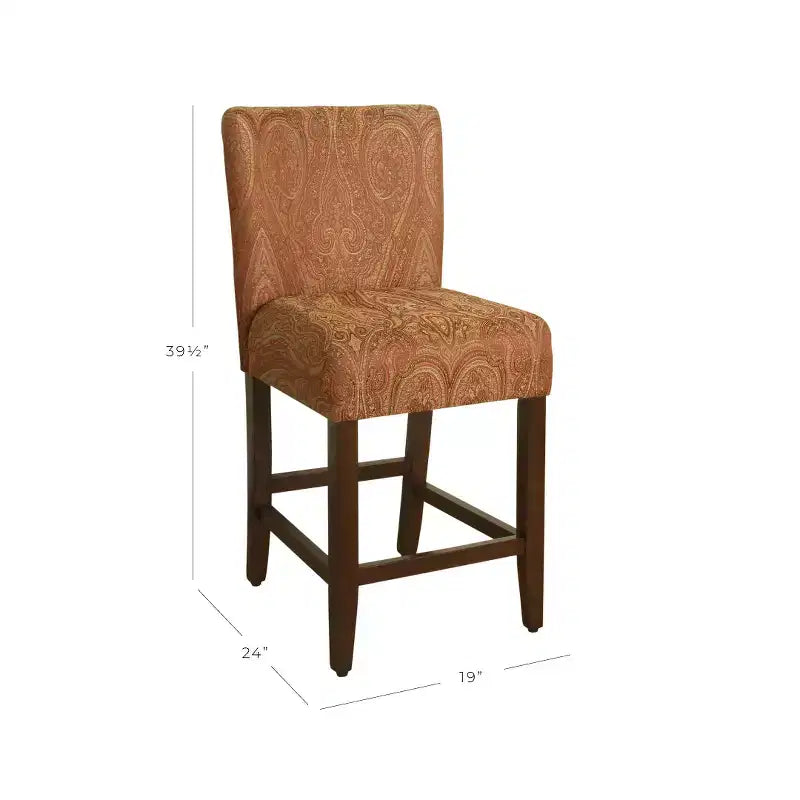 Sgabello da bancone senza braccioli imbottito marrone/multicolore, 1 posto
