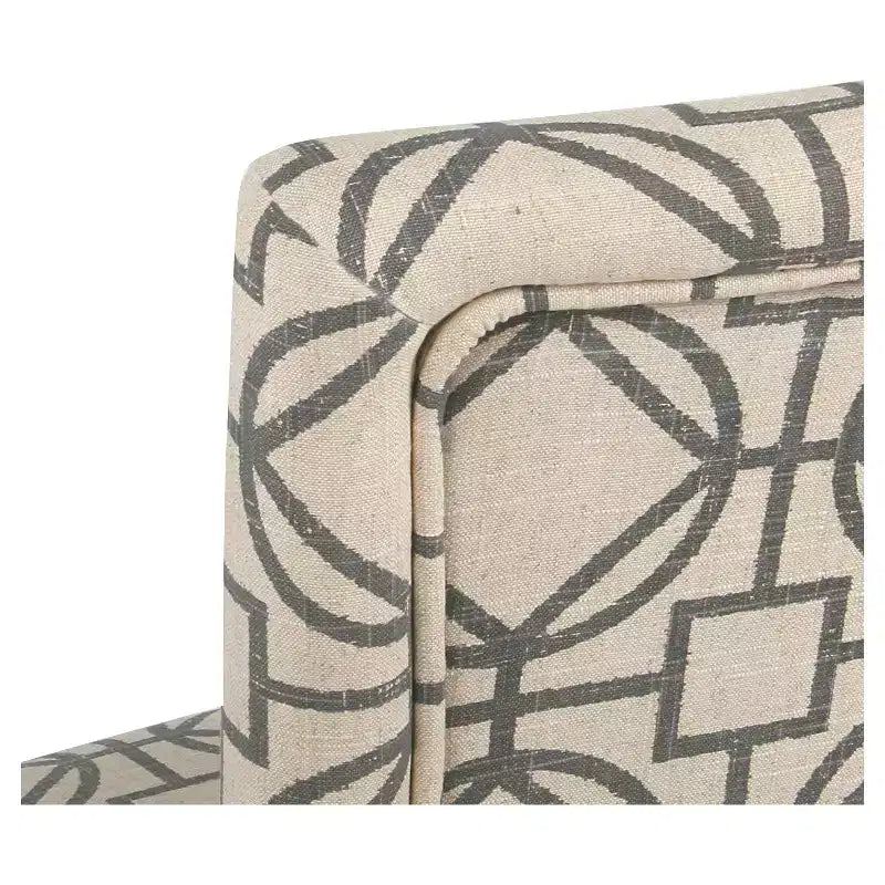 Sgabello da bancone senza braccioli imbottito marrone/multicolore, 1 posto