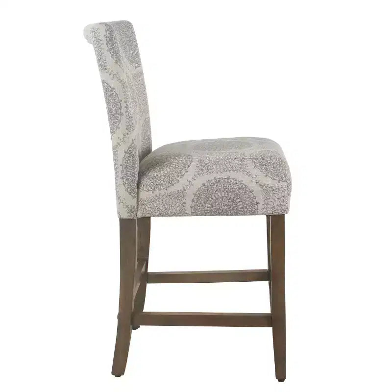 Sgabello da bancone senza braccioli imbottito marrone/multicolore, 1 posto