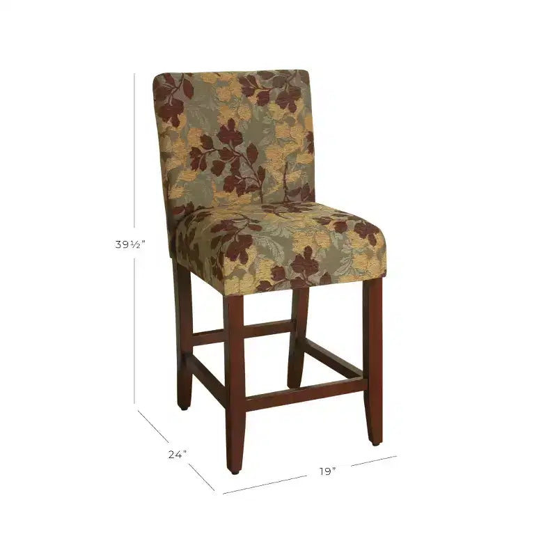 Sgabello da bancone senza braccioli imbottito marrone/multicolore, 1 posto